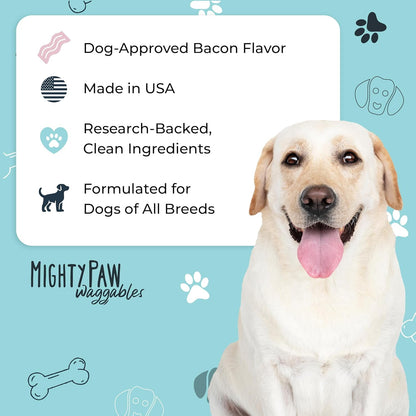 Waggables Allergy & Immune Support for Dogs | Omega 3, Quercetin, Bacon Flavor, 120 Ct