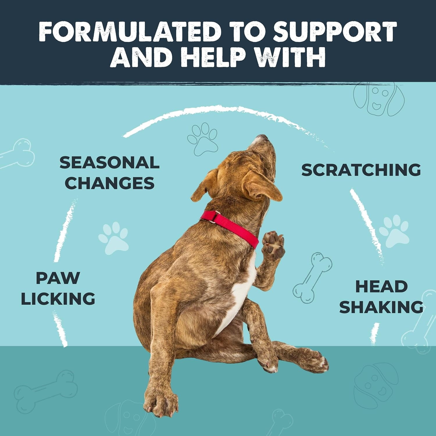 Waggables Allergy & Immune Support for Dogs | Omega 3, Quercetin, Bacon Flavor, 120 Ct