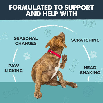 Waggables Allergy & Immune Support for Dogs | Omega 3, Quercetin, Bacon Flavor, 120 Ct