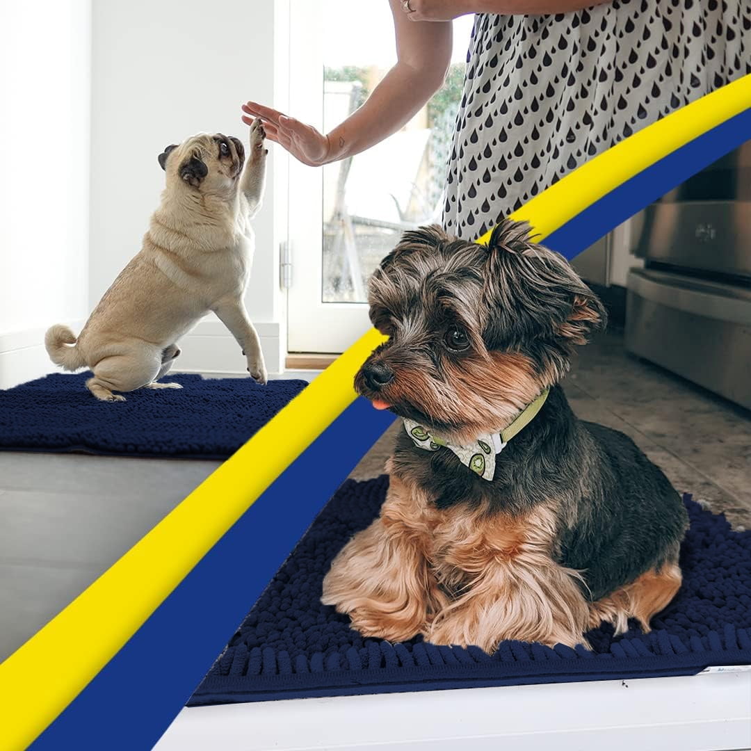 ® | Super Absorbent Door Mat Indoor, Microfiber Quick Dry Chenille Entryway Rug, Non-Slip Front Door Mat, Indoor Mats for Entryway, Machine Washable Pet Rug, Navy Blue 24"X36"