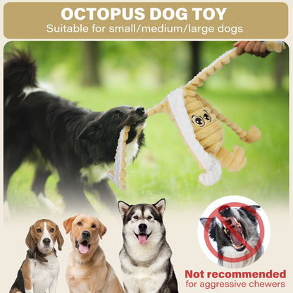 Dog Toys for Large Dogs, 27" Large Crinkle Squeaky Dog Toy, Plush Octopus Dog Chew Toy