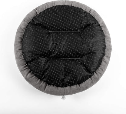round Donut Cat and Dog Cushion Bed, 20In Bed for Cats or Small Dogs, Anti-Slip & Water-Resistant Bottom, Super Soft Durable Fabric Pet Beds, Washable Luxury Cat & Dog Bed Gray