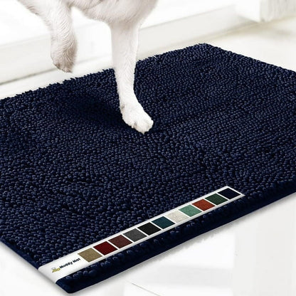 ® | Super Absorbent Door Mat Indoor, Microfiber Quick Dry Chenille Entryway Rug, Non-Slip Front Door Mat, Indoor Mats for Entryway, Machine Washable Pet Rug, Navy Blue 24"X36"