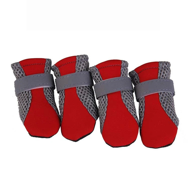 Pet Dog Shoes Breathable Waterproof Outdoor Walking Net Soft Summer Pet Shoes Night Safe Reflective Boots for Small Medium Dogs