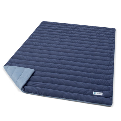 Dog Cooling Mat, Q-Max Pet Cooling Blanket with Thick Cushioning, Self Cooling Pad for Dogs & Cats, Reversible Summer Mat for Crate, Couch, Kennel, Navy/Dusty Blue, Large (40X60)